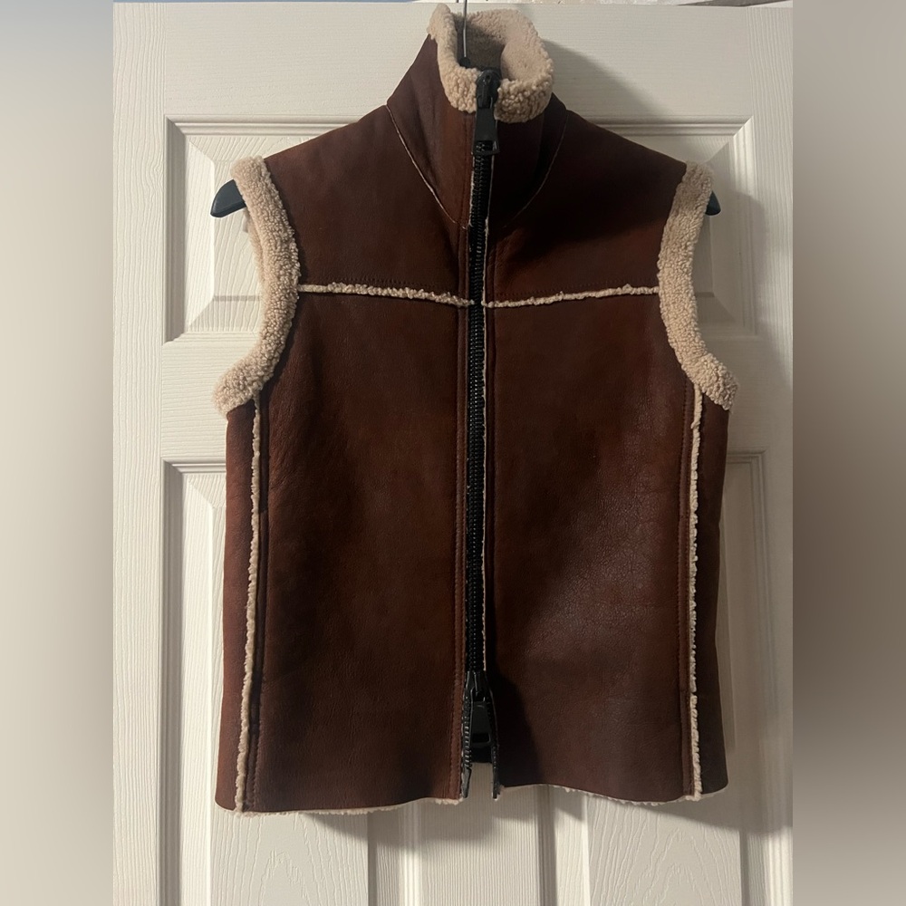 Authier Leather and Sherpa Vest